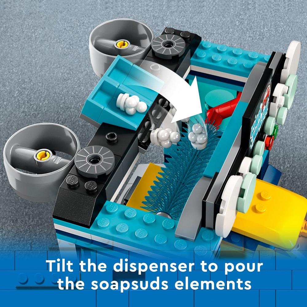 LEGO CITY LAVADO DE COCHES SET DE CONSTRUCCIÓN CON CEPILLOS GIRATORIOS, VEHÍCULO Y 2 MINIFIGURAS - 4