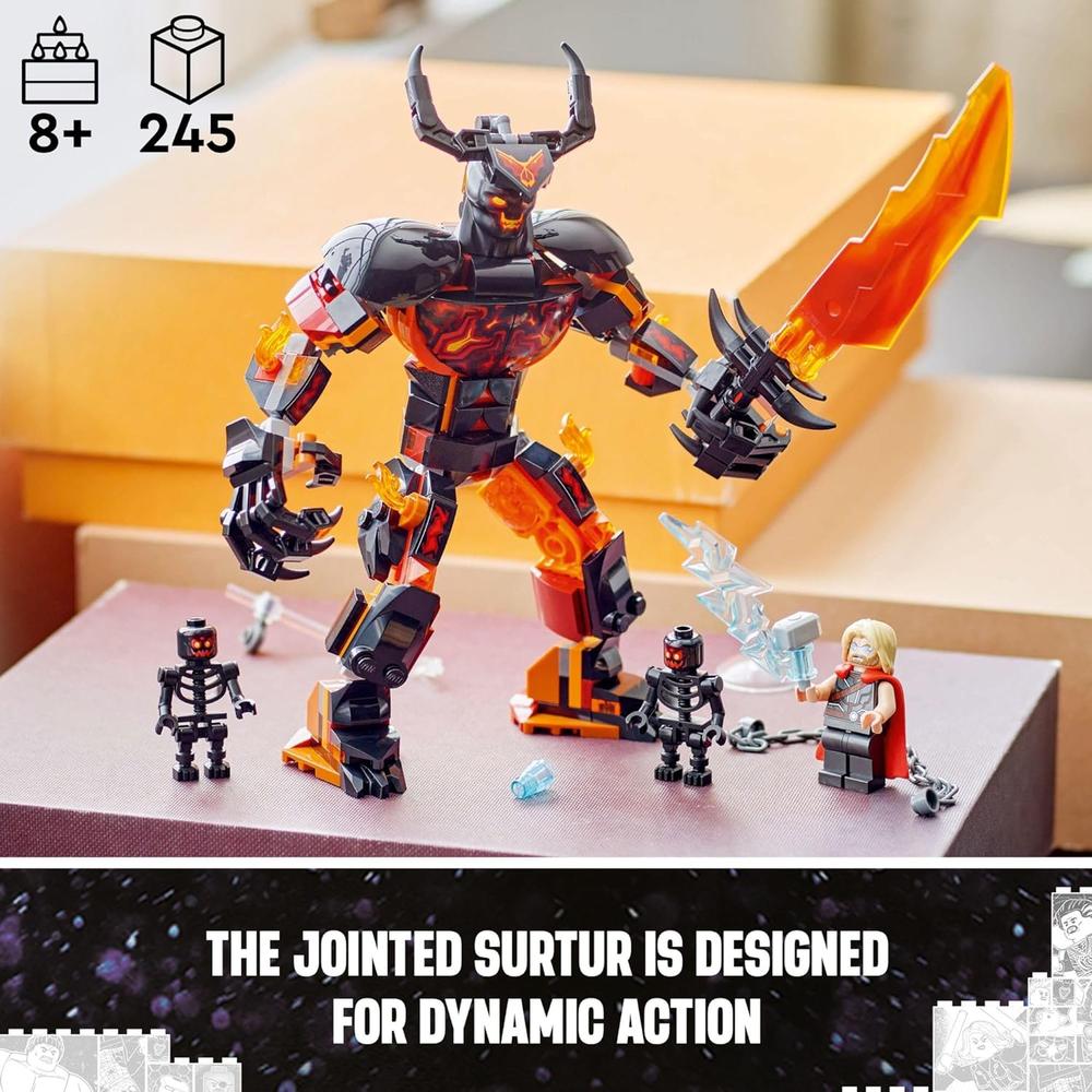 LEGO MARVEL THOR VS. SURTUR, JUGUETE DE SUPERHÉROE CON 3 MINIFIGURAS - 4