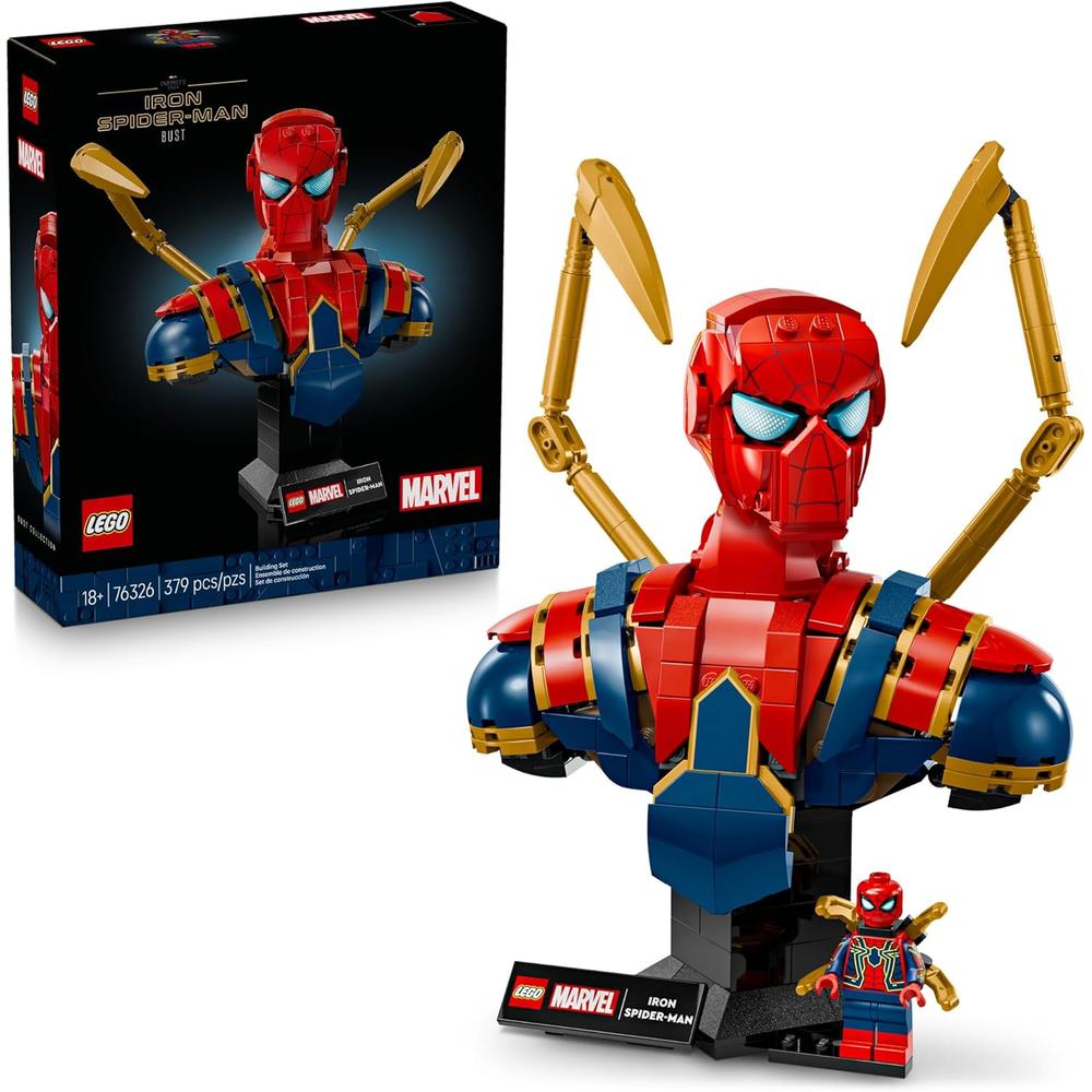 LEGO MARVEL IRON SPIDER-MAN, BUSTO COLECCIONABLE CON MINIFIGURA - 1