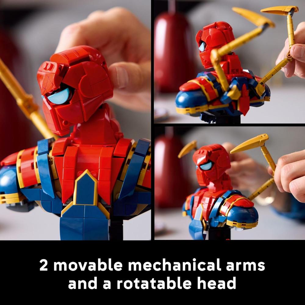 LEGO MARVEL IRON SPIDER-MAN, BUSTO COLECCIONABLE CON MINIFIGURA - 4