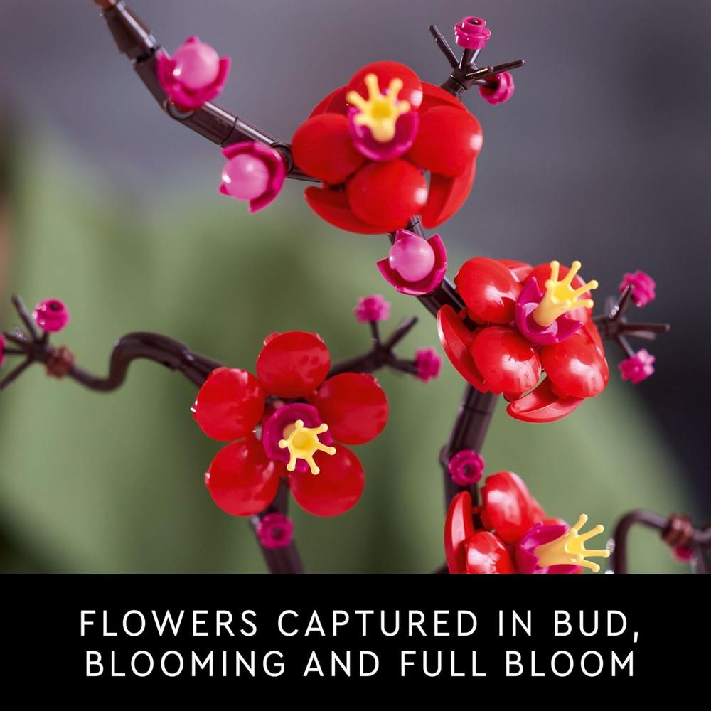 LEGO FLORES DE CIRUELO, SET BOTÁNICO PARA ADULTOS, MANUALIDADES - 4
