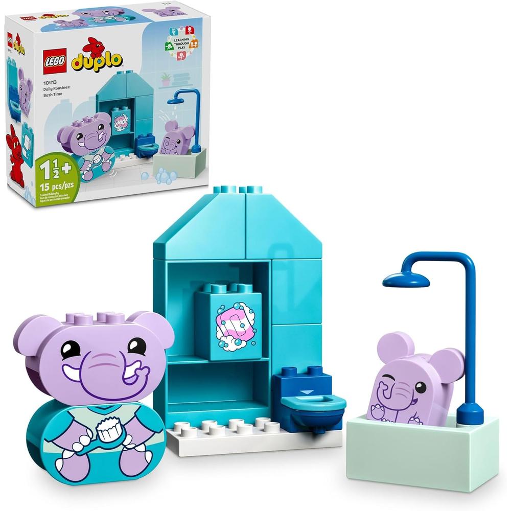 LEGO DUPLO MIS PRIMERAS RUTINAS DIARIAS, SET EDUCATIVO CON 2 ELEFANTES DE JUGUETE - 1