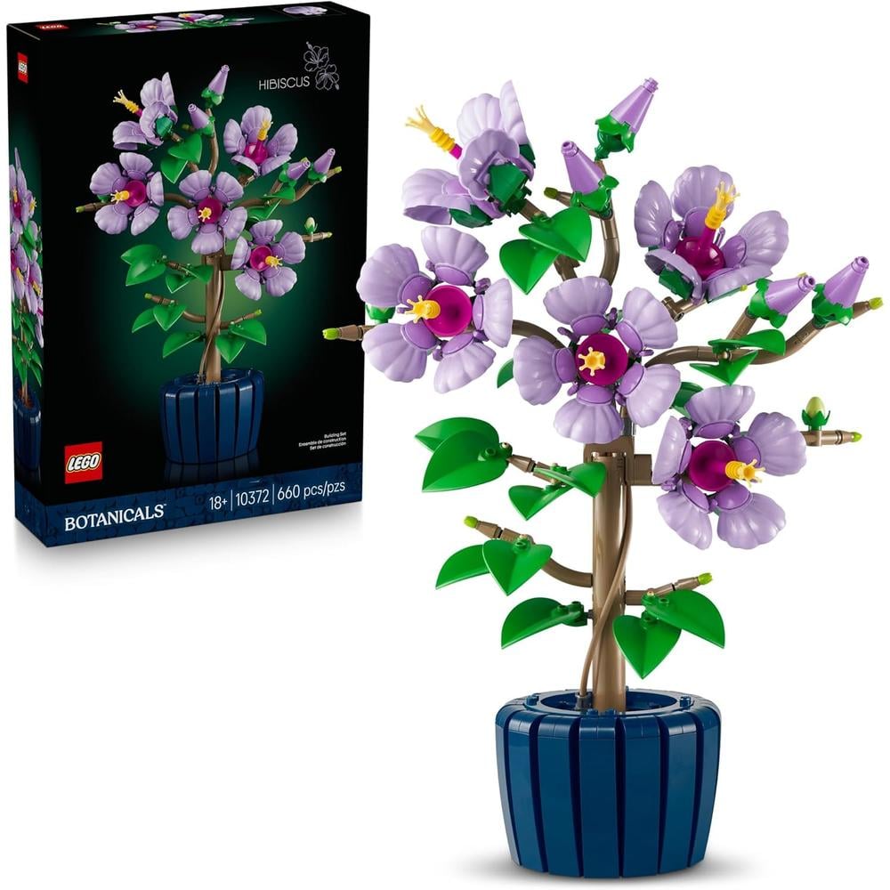 SET LEGO FLOR DE HIBISCO BOTÁNICA, DECORACIÓN DE HOGAR U OFICINA - 1