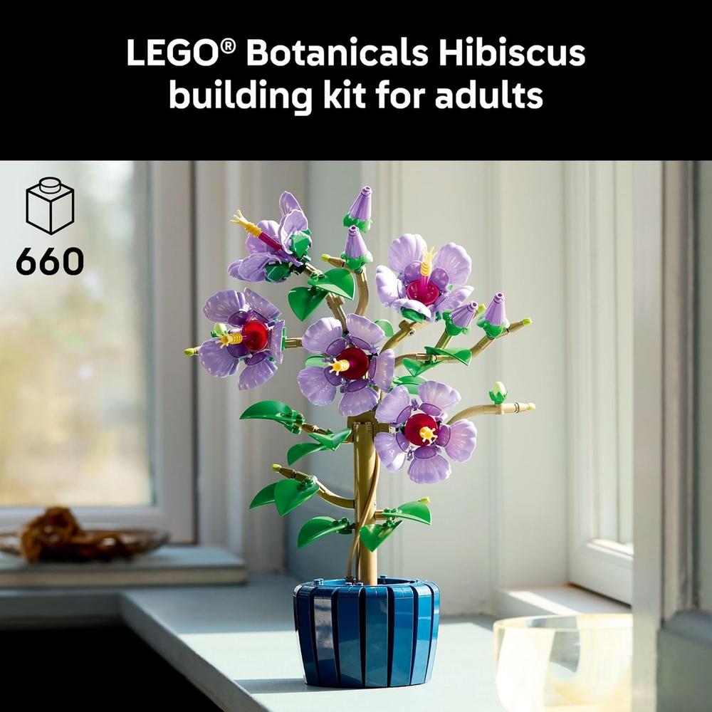 SET LEGO FLOR DE HIBISCO BOTÁNICA, DECORACIÓN DE HOGAR U OFICINA - 2