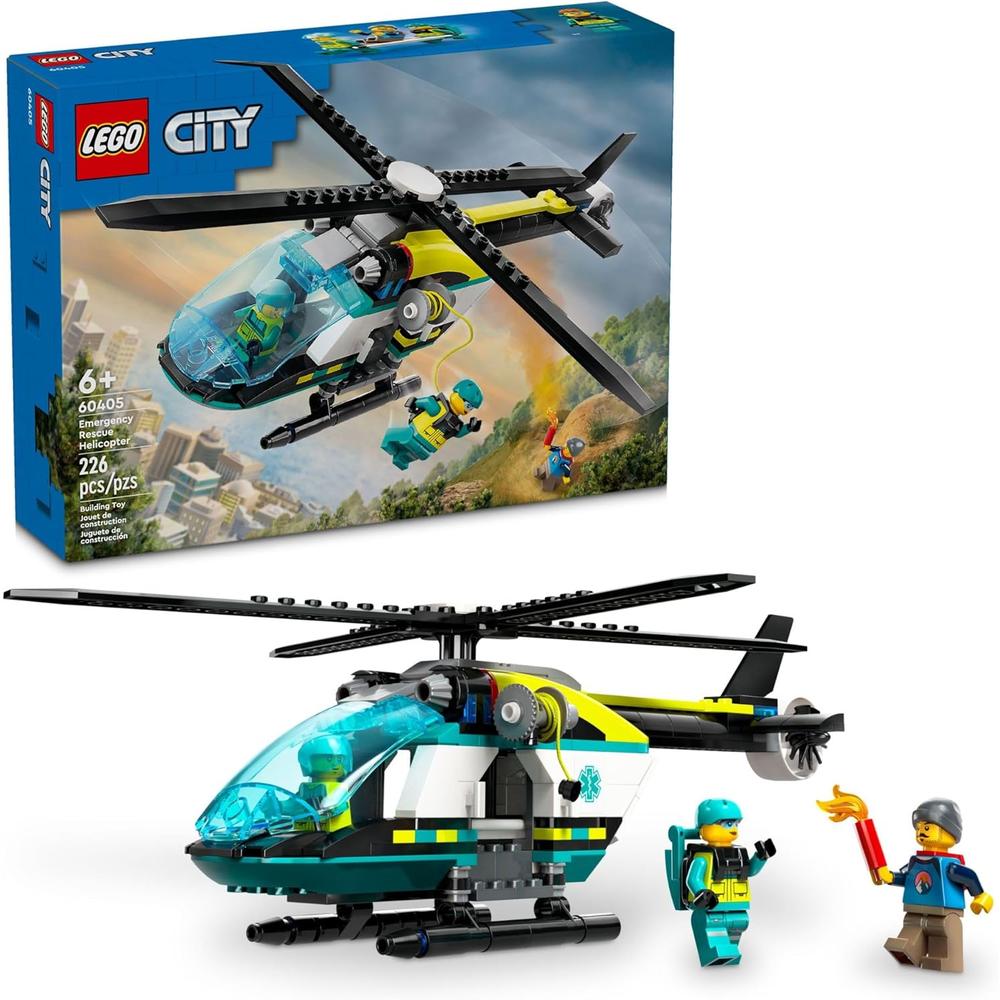 LEGO CITY HELICÓPTERO DE RESCATE DE EMERGENCIA, SET DE JUEGO PARA NIÑOS - 1