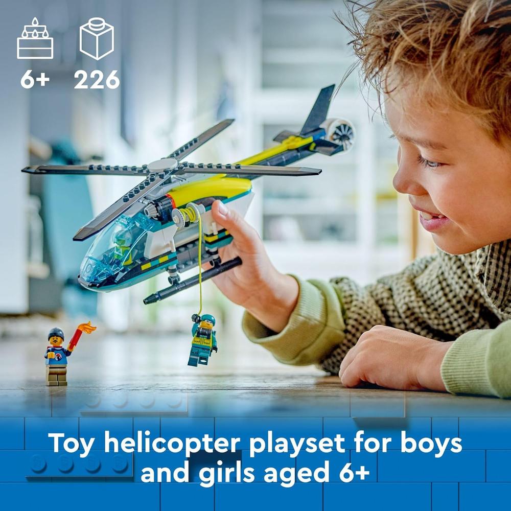 LEGO CITY HELICÓPTERO DE RESCATE DE EMERGENCIA, SET DE JUEGO PARA NIÑOS - 2