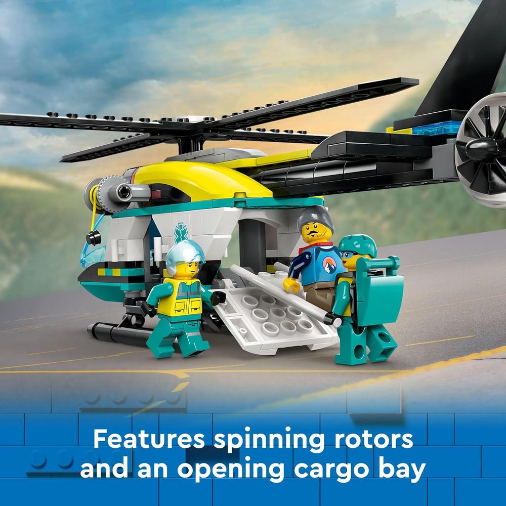 LEGO CITY HELICÓPTERO DE RESCATE DE EMERGENCIA, SET DE JUEGO PARA NIÑOS - 3