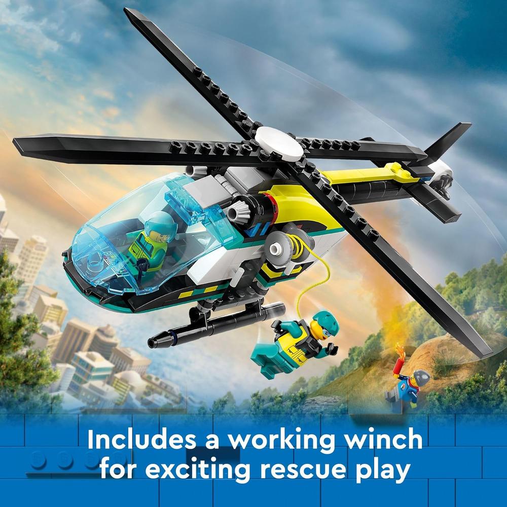 LEGO CITY HELICÓPTERO DE RESCATE DE EMERGENCIA, SET DE JUEGO PARA NIÑOS - 4