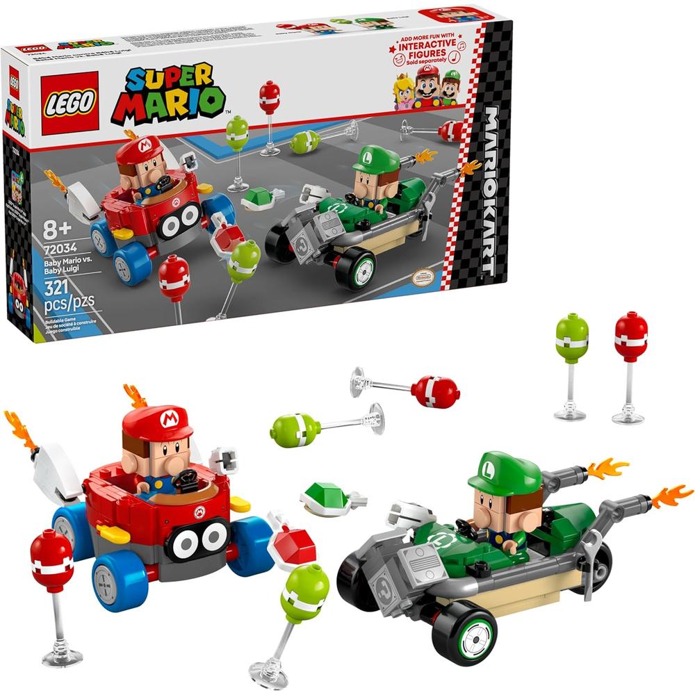 LEGO SUPER MARIO MARIO KART BABY MARIO VS BABY LUIGI, SET COLECCIONABLE - 1