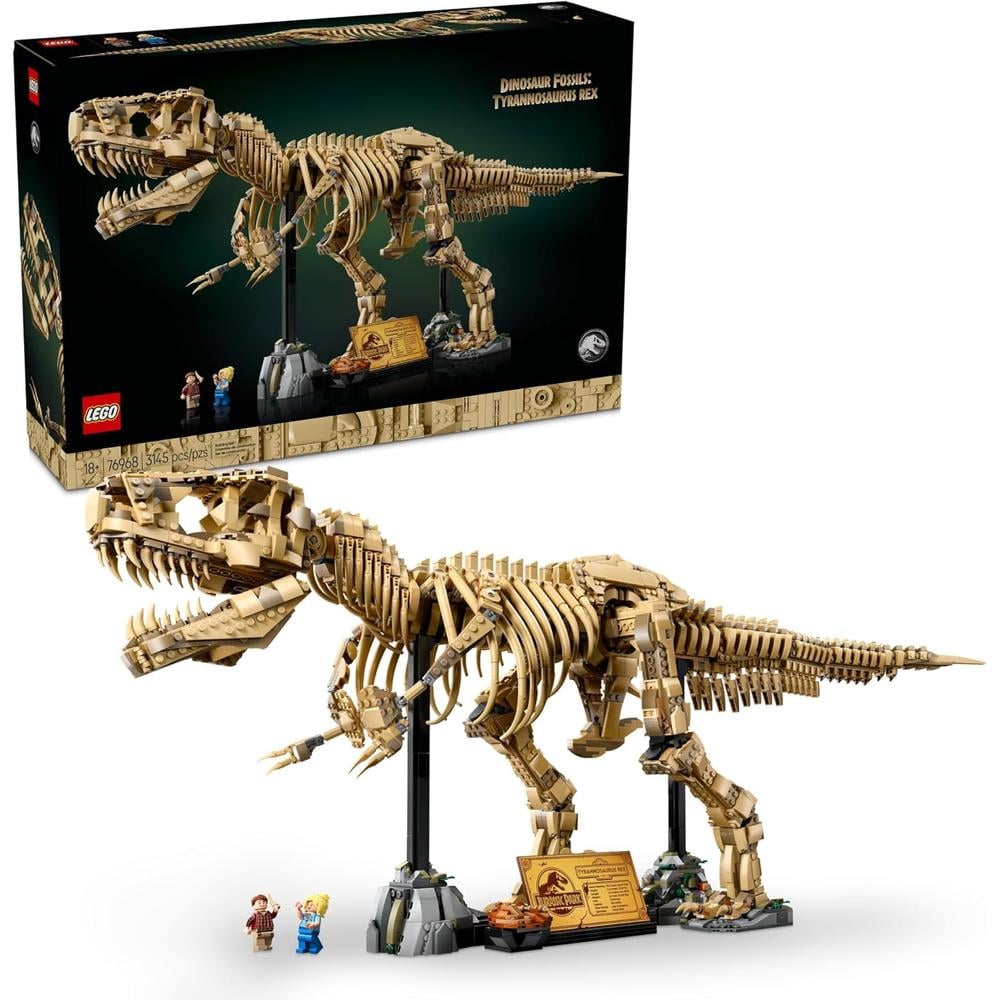 FÓSILES JURASSIC WORLD T-REX, LEGO CONSTRUCCIÓN PARA ADULTOS, DECORACIÓN COLECCIONABLE - 1