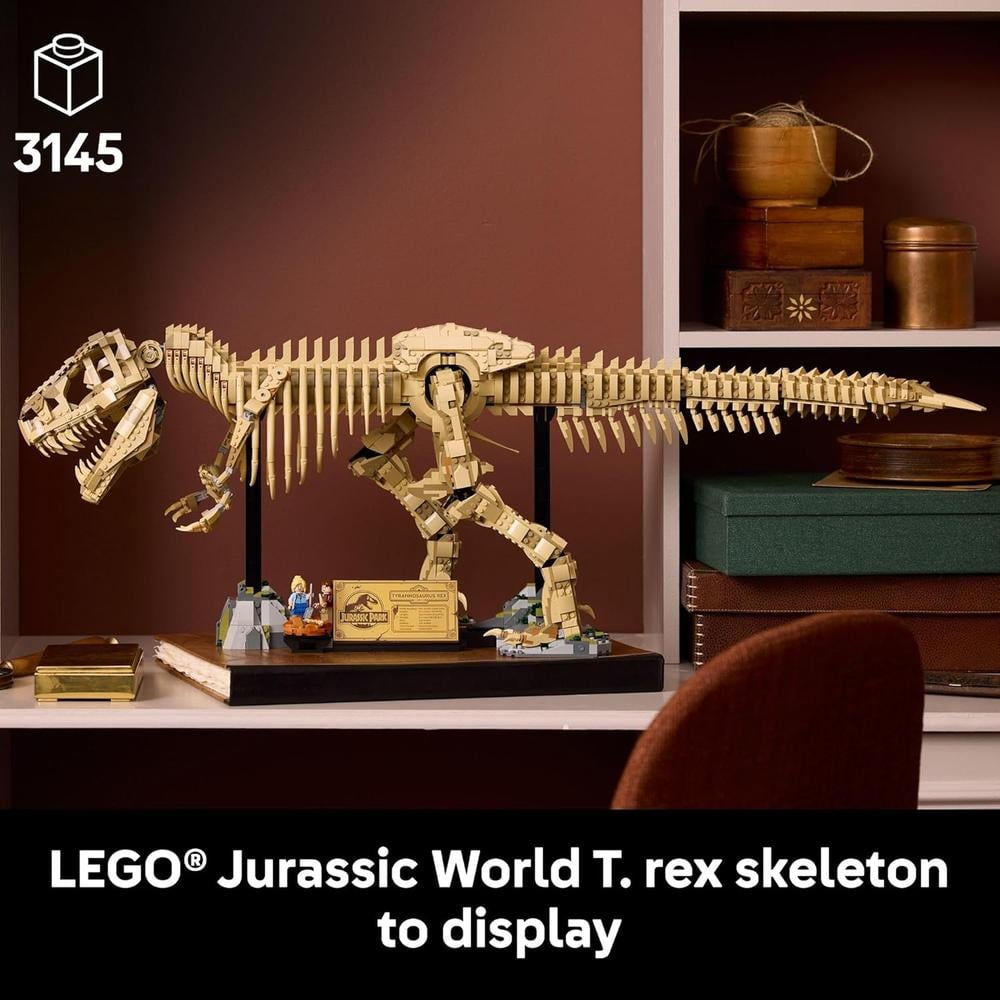 FÓSILES JURASSIC WORLD T-REX, LEGO CONSTRUCCIÓN PARA ADULTOS, DECORACIÓN COLECCIONABLE - 2