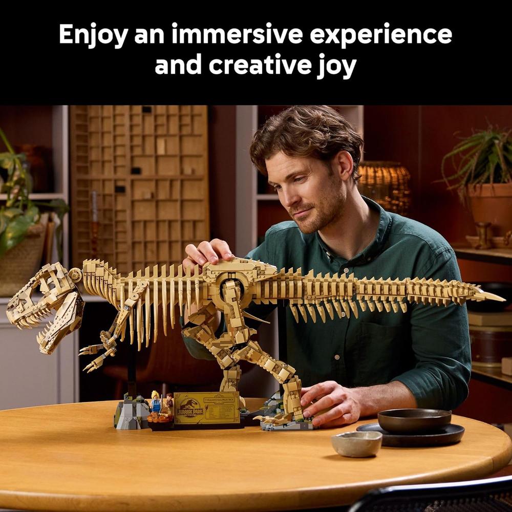 FÓSILES JURASSIC WORLD T-REX, LEGO CONSTRUCCIÓN PARA ADULTOS, DECORACIÓN COLECCIONABLE - 3