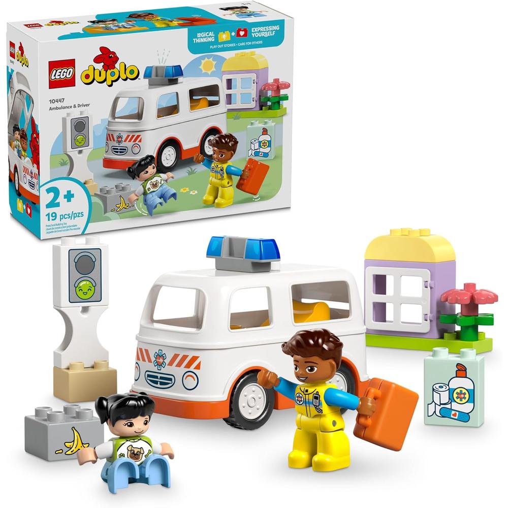 LEGO DUPLO TOWN AMBULANCIA Y CONDUCTOR, JUEGO EDUCATIVO DE SIMULACIÓN - 1