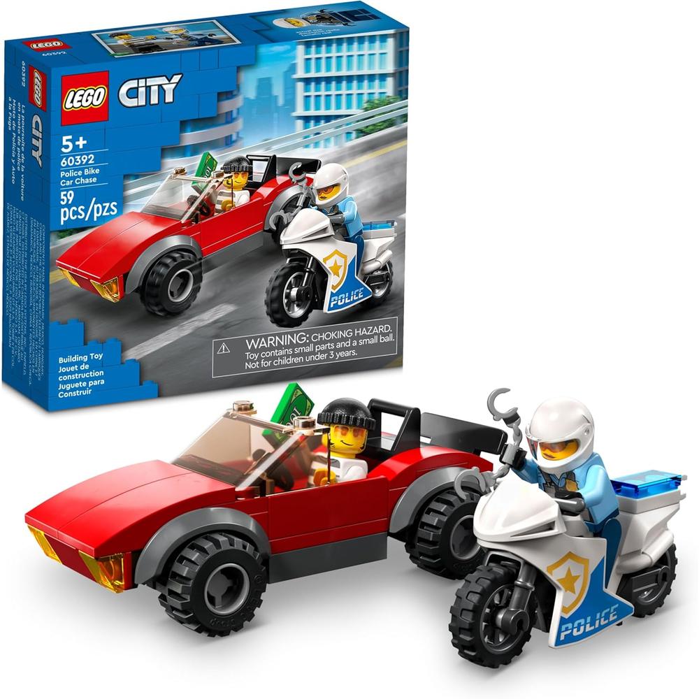 LEGO CITY PERSECUCIÓN EN COCHE Y MOTO DE POLICÍA SET DE CONSTRUCCIÓN INFANTIL - 1