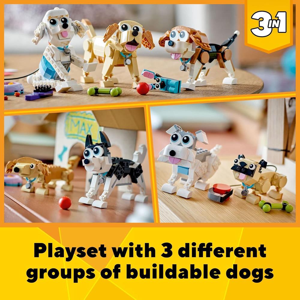 LEGO CREATOR 3 EN 1 ADORABLES PERROS SET EDUCATIVO Y DE CONSTRUCCIÓN INFANTIL - 2