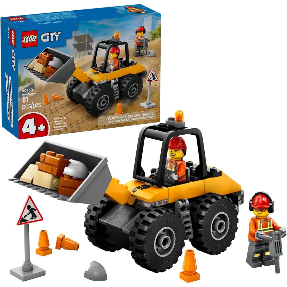 LEGO CITY CARGADORA DE RUEDAS AMARILLA, JUGUETE SENSORIAL DE CONSTRUCCIÓN - 1