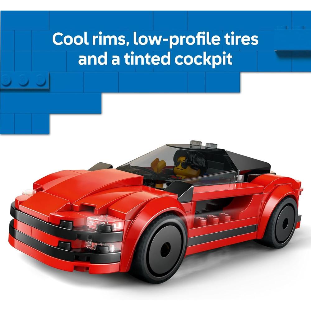 LEGO CITY COCHE DEPORTIVO ROJO CON MINIFIGURA DE CONDUCTOR Y ACCESORIOS - 3