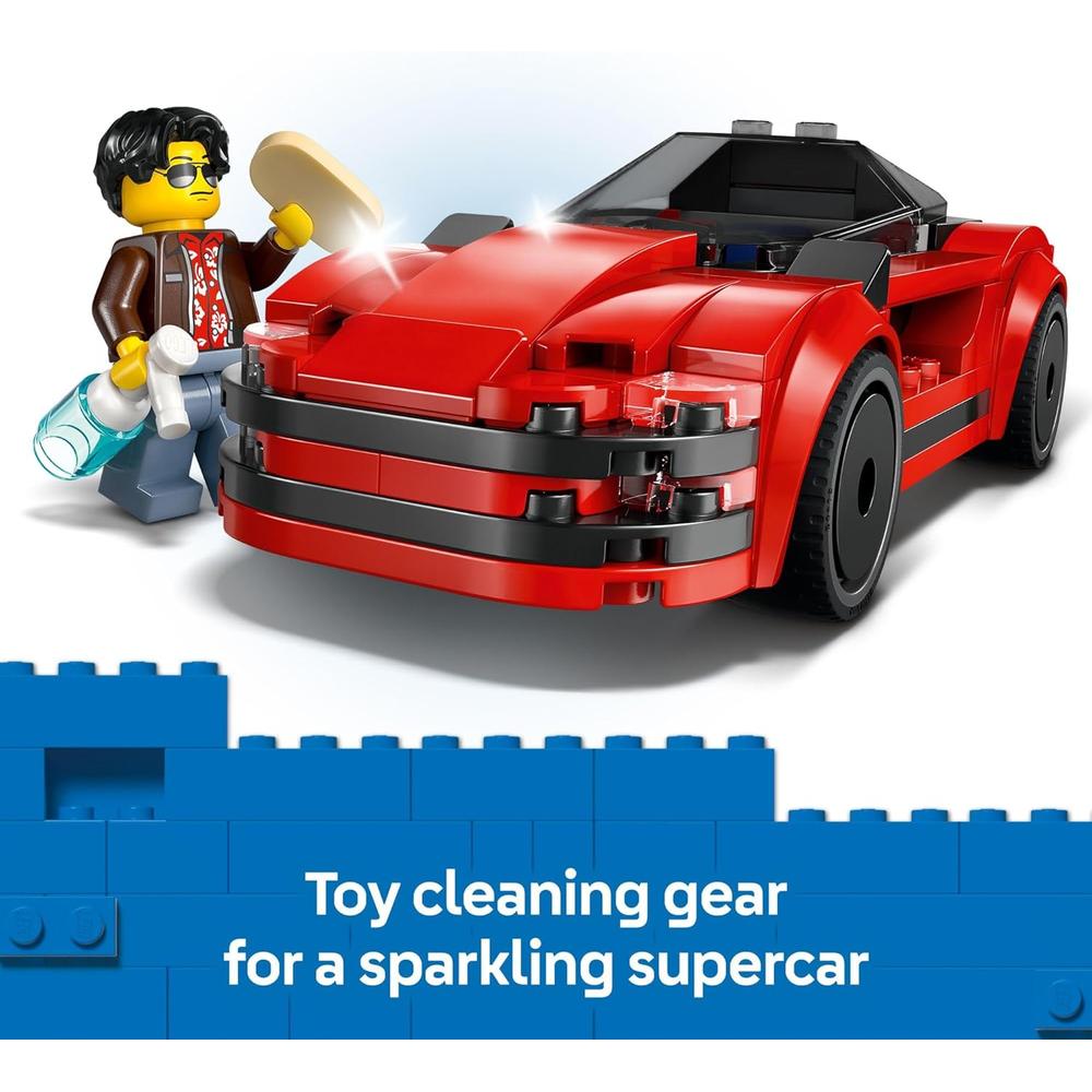 LEGO CITY COCHE DEPORTIVO ROJO CON MINIFIGURA DE CONDUCTOR Y ACCESORIOS - 4