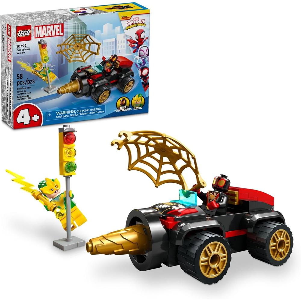 LEGO MARVEL VEHÍCULO GIRATORIO TALADRO DE MILES MORALES CON 2 MINIFIGURAS - 1