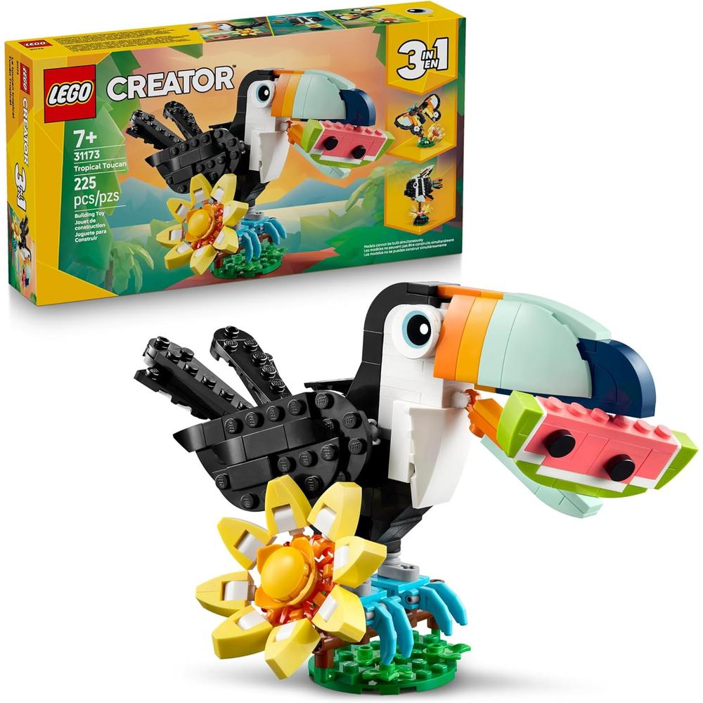 LEGO CREATOR 3 EN 1 ANIMALES SALVAJES, JUGUETE DE CONSTRUCCIÓN DE TUCÁN - 1