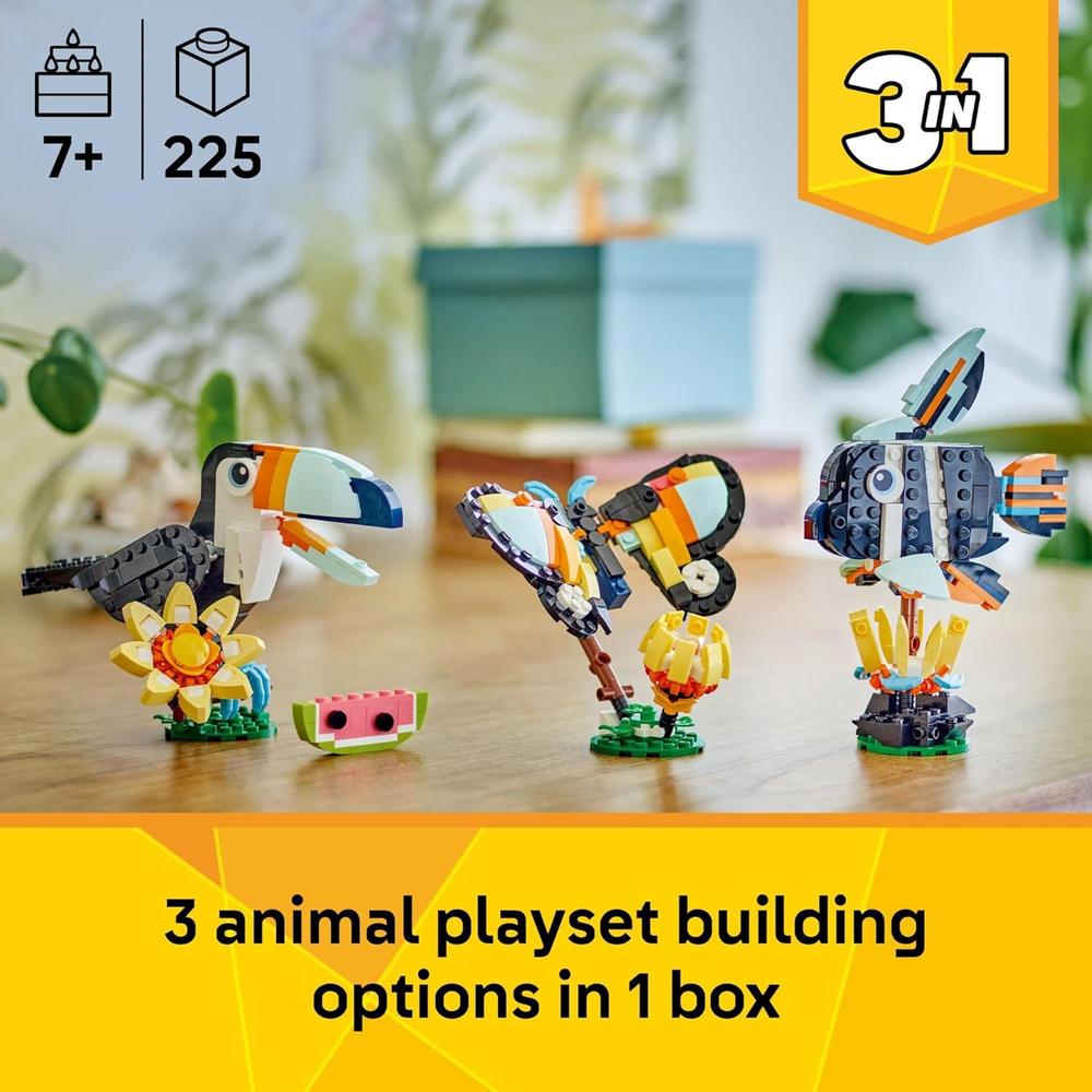 LEGO CREATOR 3 EN 1 ANIMALES SALVAJES, JUGUETE DE CONSTRUCCIÓN DE TUCÁN - 2