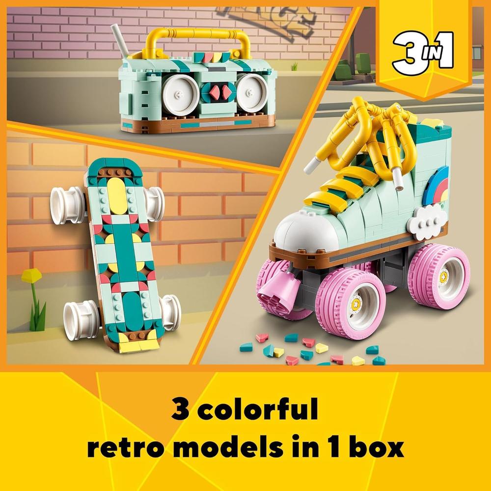 LEGO CREATOR 3 EN 1 PATINES RETRO, SE TRANSFORMA A MONOPATÍN Y RADIOCASETE - 2