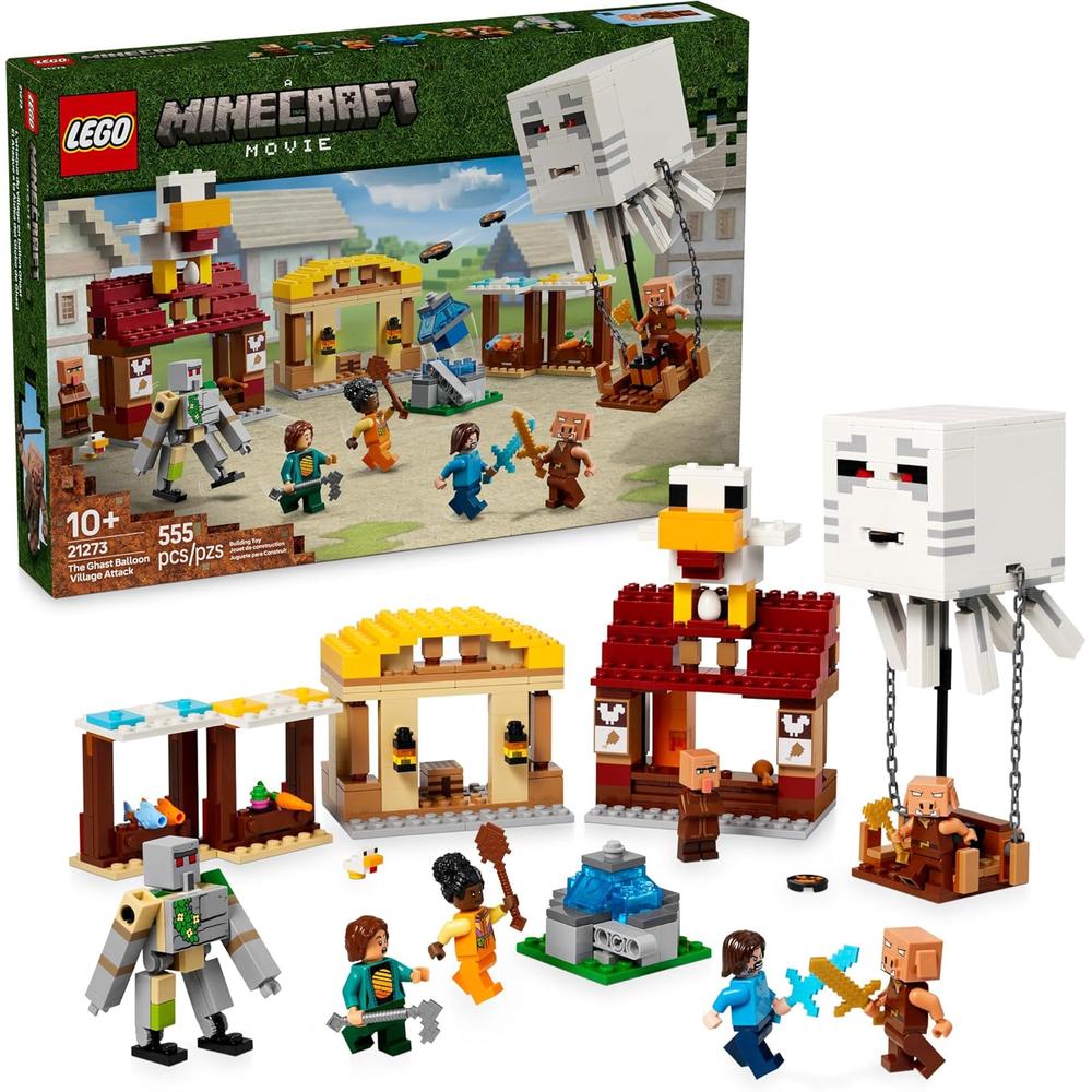 LEGO MINECRAFT ATAQUE DE GLOBOS GHAST A LA ALDEA, INCLUYE MINIFIGURAS - 1