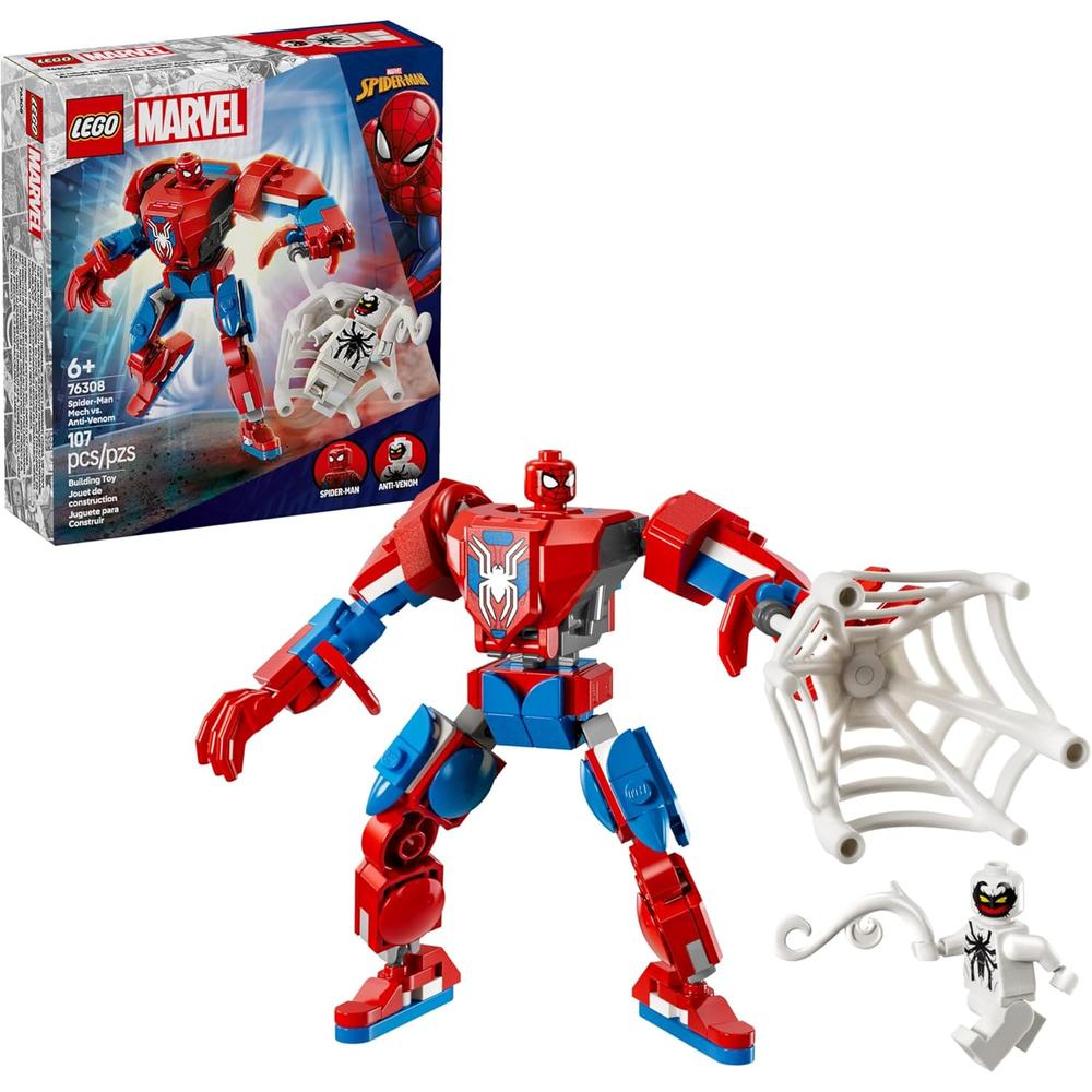 LEGO MARVEL SPIDER-MAN MECH VS. ANTI-VENOM, FIGURA DE ACCIÓN PARA ARMAR - 1