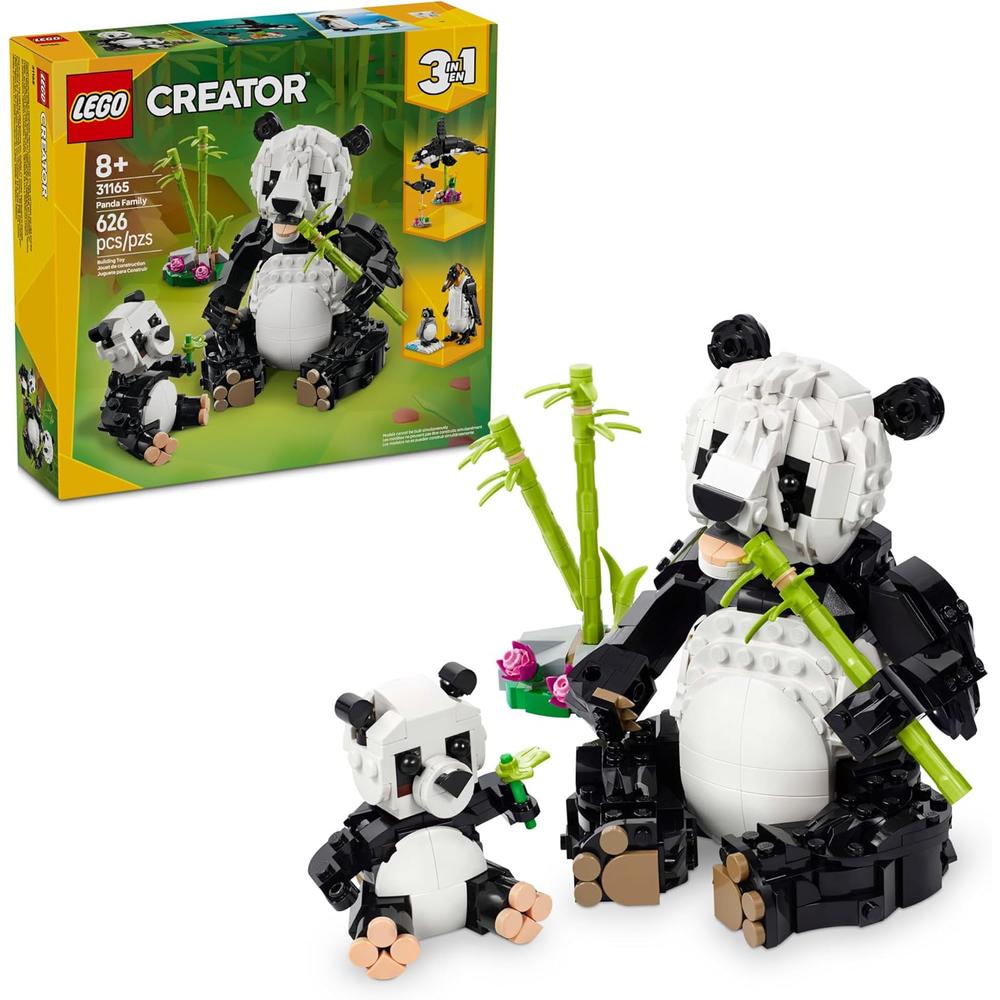 LEGO CREATOR 3 EN 1 FAMILIA DE ANIMALES SALVAJES, OPCIONES PANDA, PINGÜINO U ORCA - 1