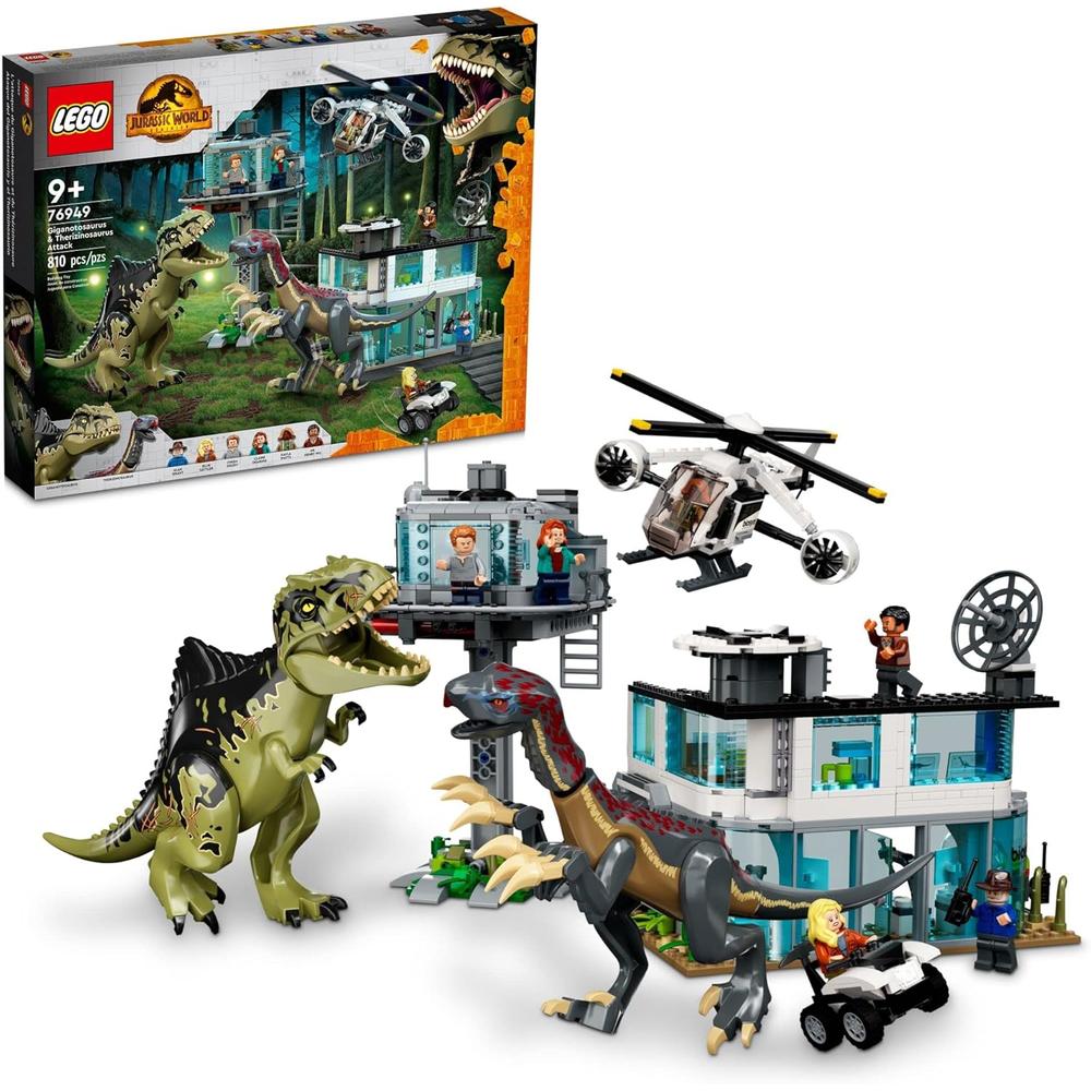 LEGO JURASSIC WORLD ATAQUE DE GIGANOTOSAURUS Y THERIZINOSAURUS CON FIGURAS - 1