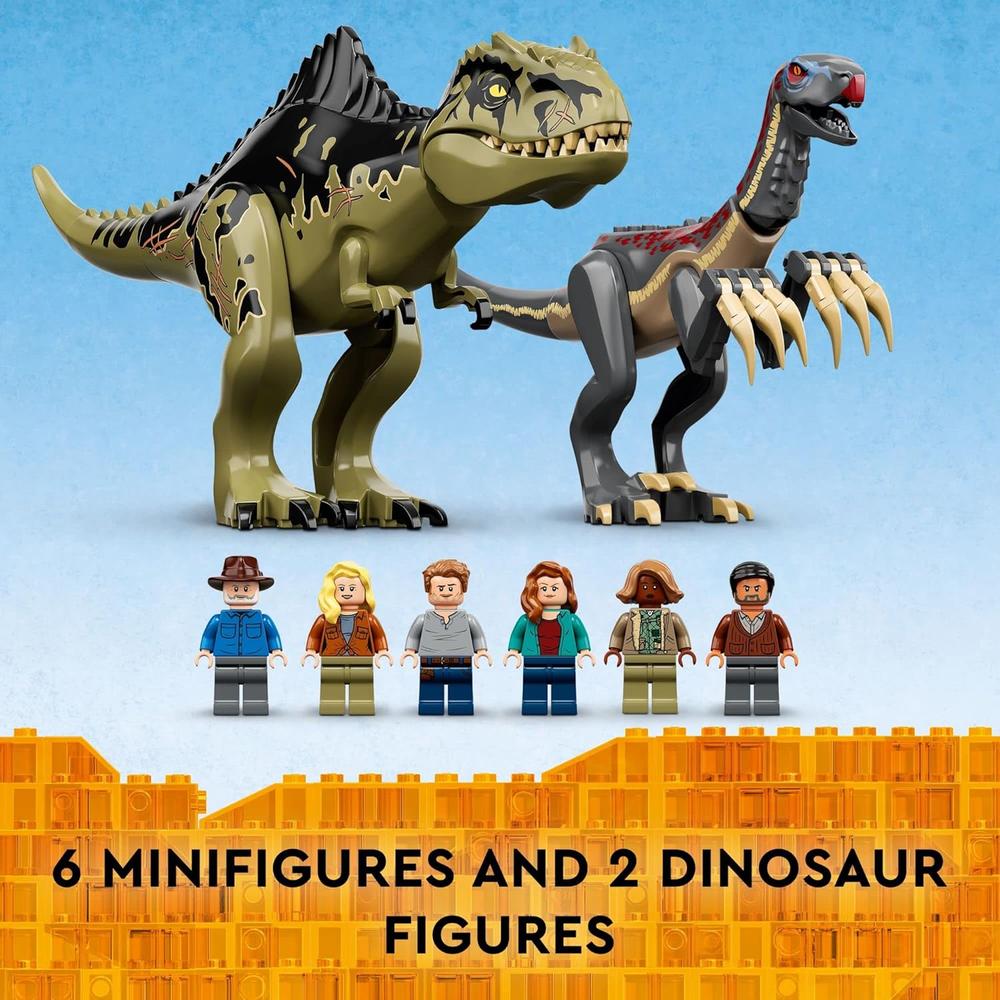 LEGO JURASSIC WORLD ATAQUE DE GIGANOTOSAURUS Y THERIZINOSAURUS CON FIGURAS - 5