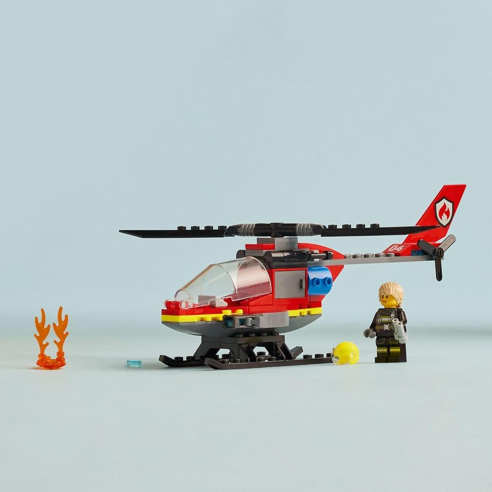 LEGO CITY HELICÓPTERO DE BOMBEROS CON MINIFIGURA PILOTO, JUGUETE 5+ - 4