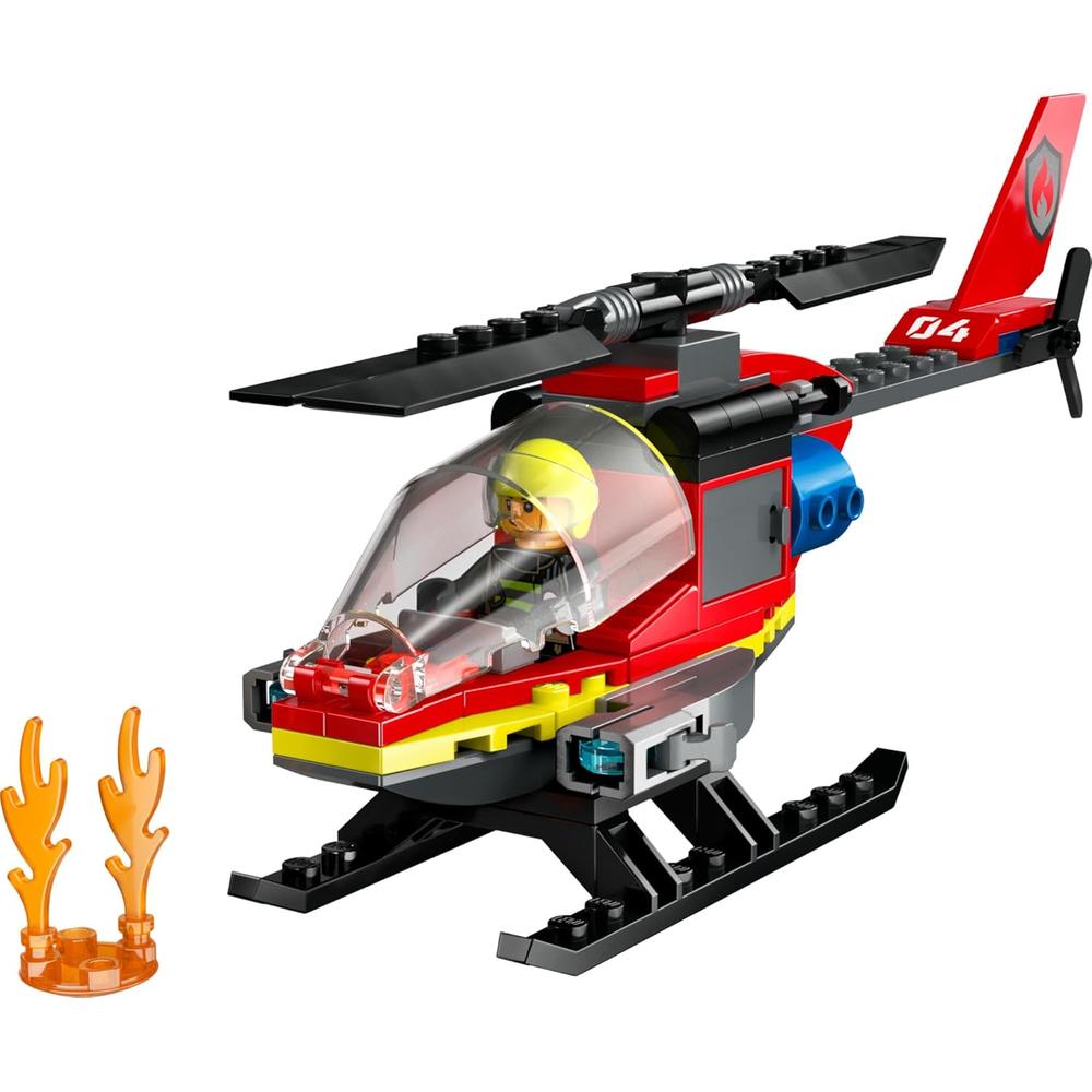 LEGO CITY HELICÓPTERO DE BOMBEROS CON MINIFIGURA PILOTO, JUGUETE 5+ - 5