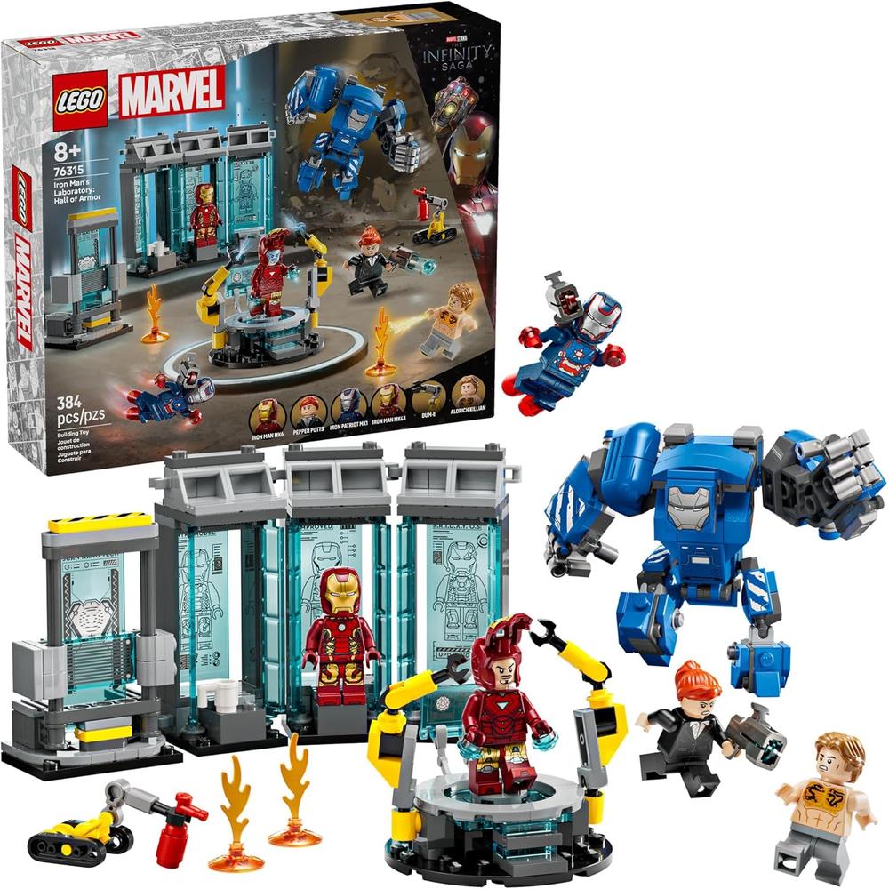 LEGO MARVEL LABORATORIO DE IRON MAN, SALA DE ARMADURAS CON MINIFIGURAS - 1