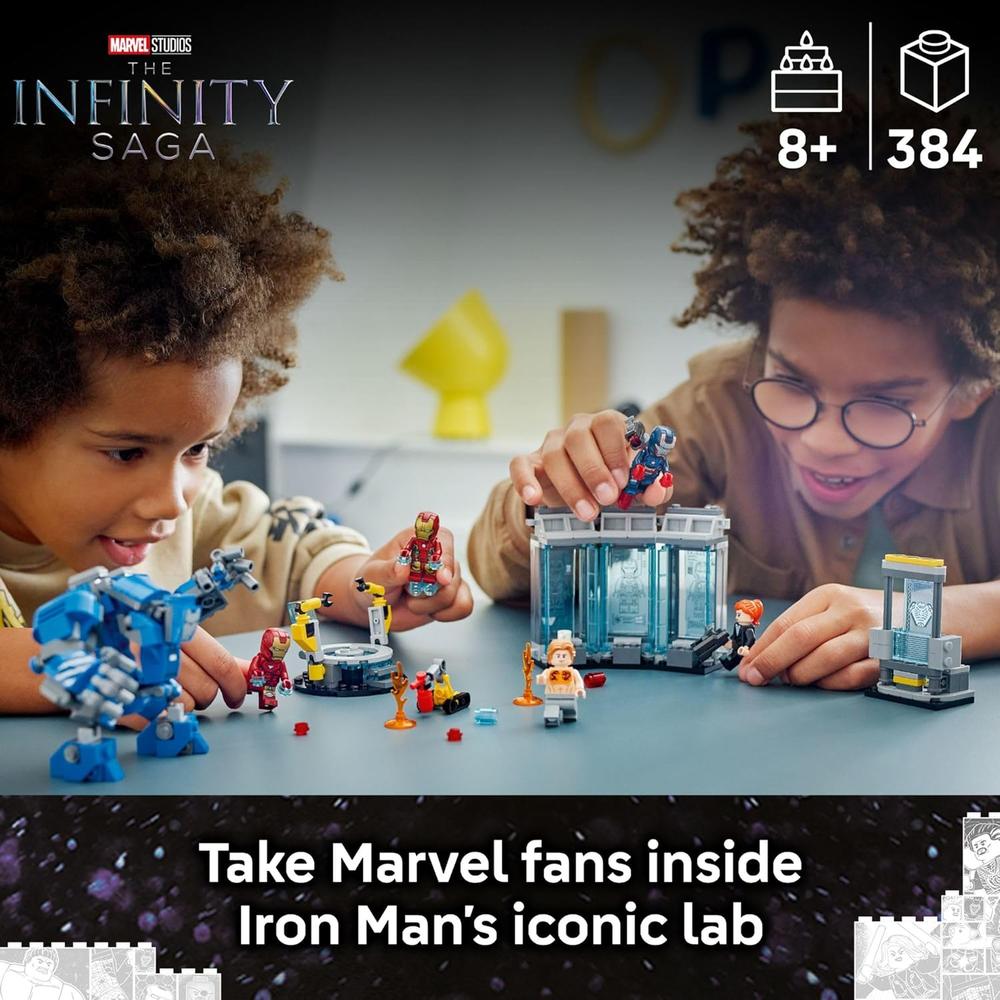 LEGO MARVEL LABORATORIO DE IRON MAN, SALA DE ARMADURAS CON MINIFIGURAS - 2