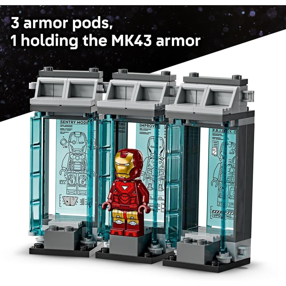 LEGO MARVEL LABORATORIO DE IRON MAN, SALA DE ARMADURAS CON MINIFIGURAS - 3