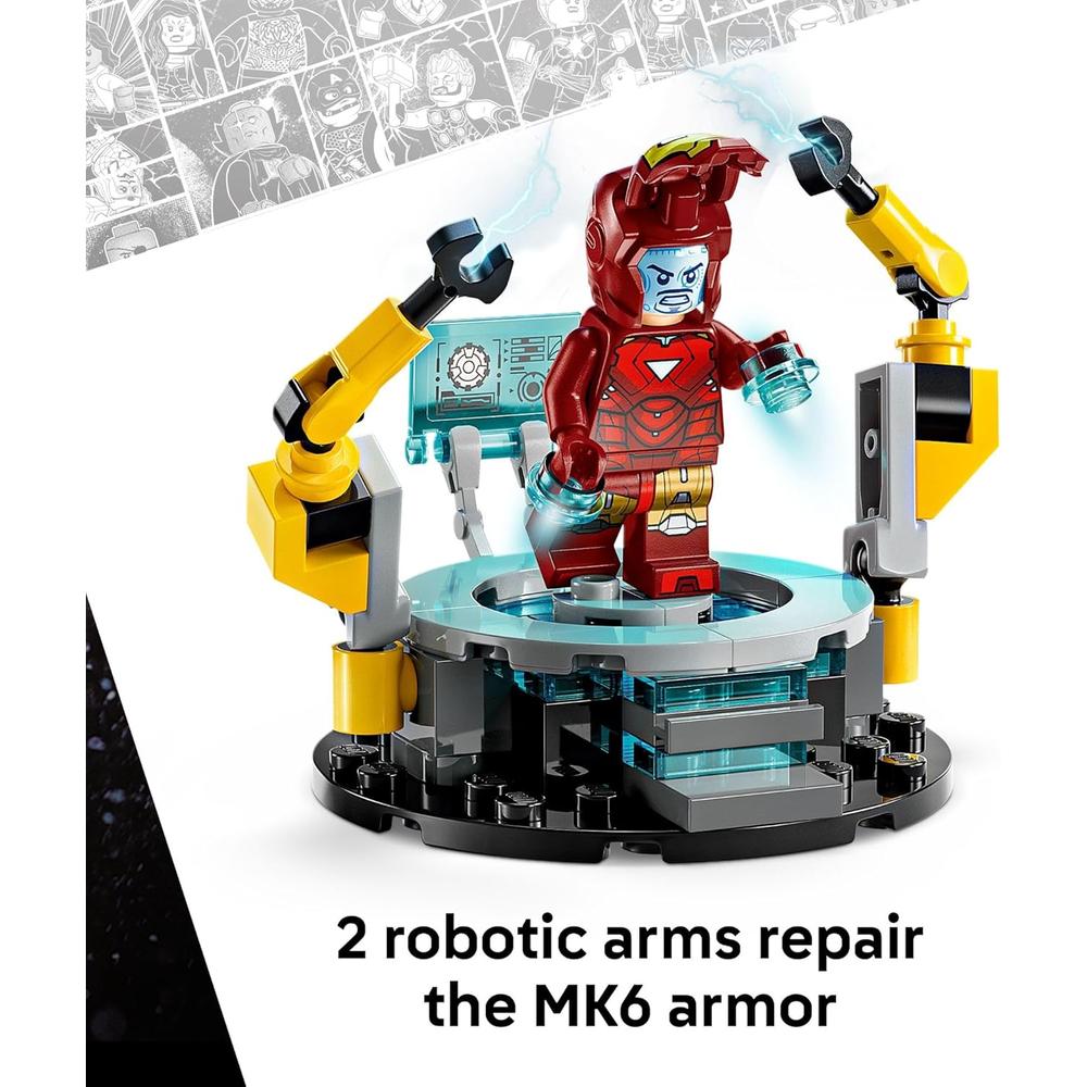 LEGO MARVEL LABORATORIO DE IRON MAN, SALA DE ARMADURAS CON MINIFIGURAS - 4