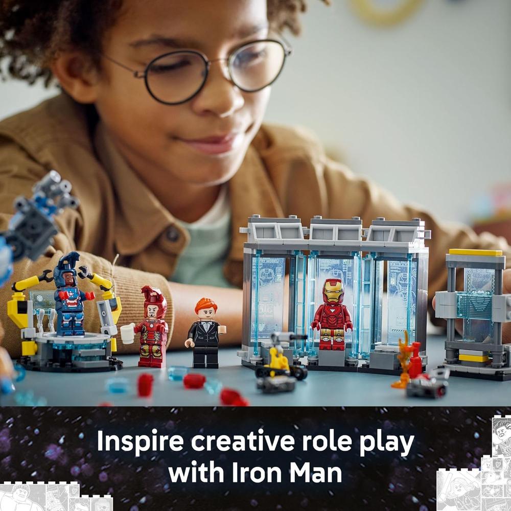 LEGO MARVEL LABORATORIO DE IRON MAN, SALA DE ARMADURAS CON MINIFIGURAS - 5