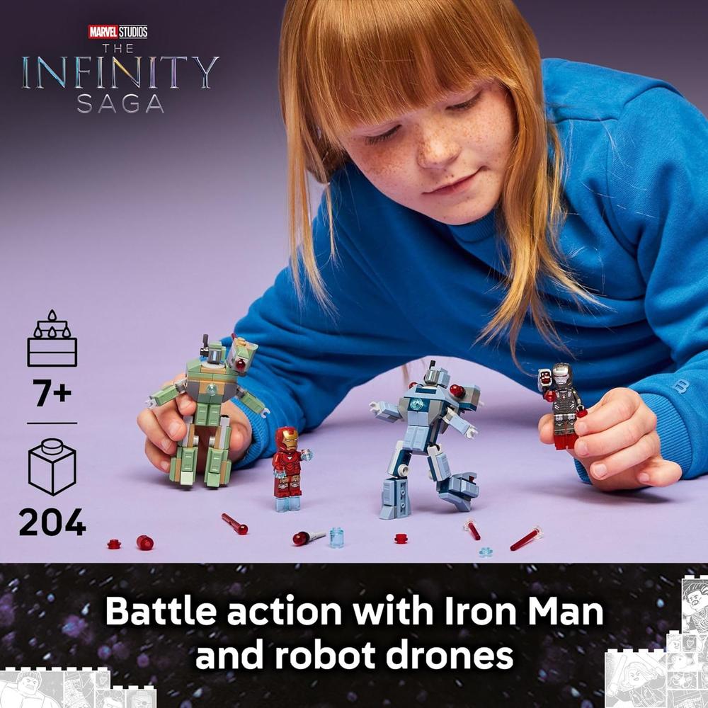 LEGO MARVEL IRON MAN VS DRONES MARTILLO, SET DE CONSTRUCCIÓN - 2