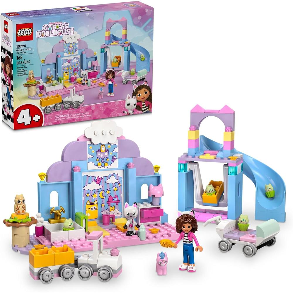 LEGO GABBY'S DOLLHOUSE, SET DE JUEGO DE MASCOTAS CON COCHE ROSA, TOBOGÁN Y FIGURAS - 1