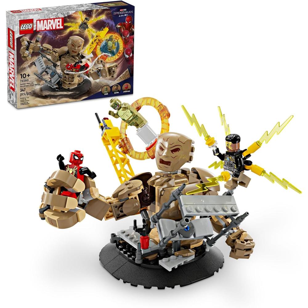 LEGO MARVEL SPIDER-MAN VS. SANDMAN, SET DE CONSTRUCCIÓN CON PIEZAS MÓVILES 10+ - 1