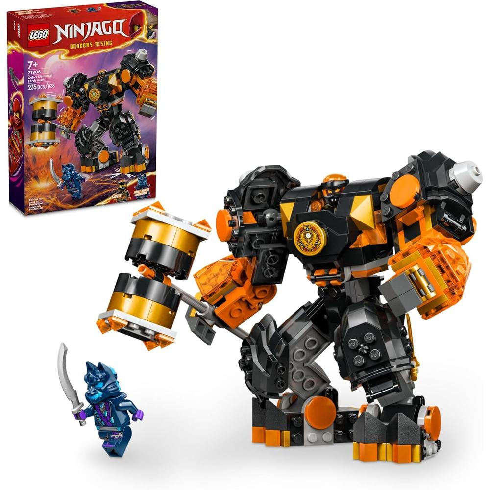 LEGO NINJAGO MECH ELEMENTAL DE LA TIERRA DE COLE, JUGUETE NINJA - 1