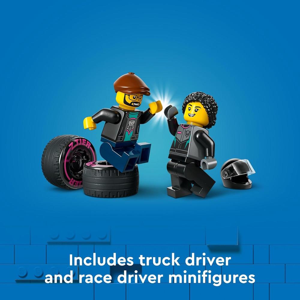 LEGO CITY COCHE DE CARRERAS Y CAMIÓN PORTACOCHES CON MINIFIGURAS - 5