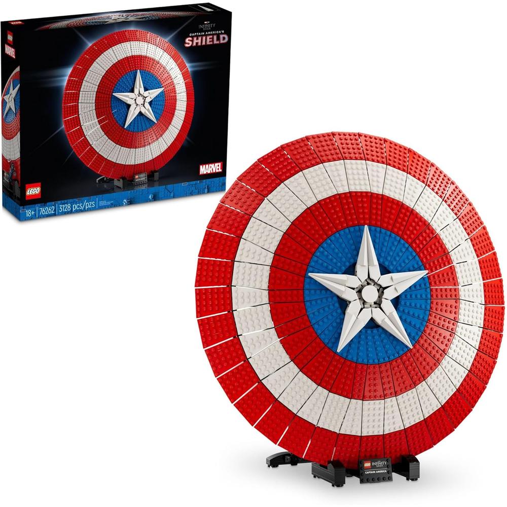 LEGO MARVEL ESCUDO DEL CAPITÁN AMÉRICA RÉPLICA COLECCIONABLE PARA ADULTOS, IDEA DE REGALO - 1
