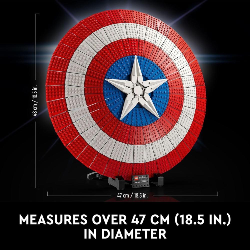 LEGO MARVEL ESCUDO DEL CAPITÁN AMÉRICA RÉPLICA COLECCIONABLE PARA ADULTOS, IDEA DE REGALO - 4