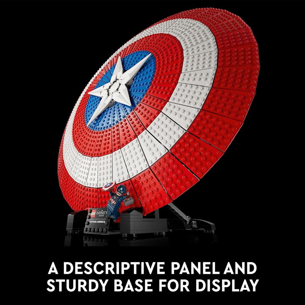 LEGO MARVEL ESCUDO DEL CAPITÁN AMÉRICA RÉPLICA COLECCIONABLE PARA ADULTOS, IDEA DE REGALO - 6
