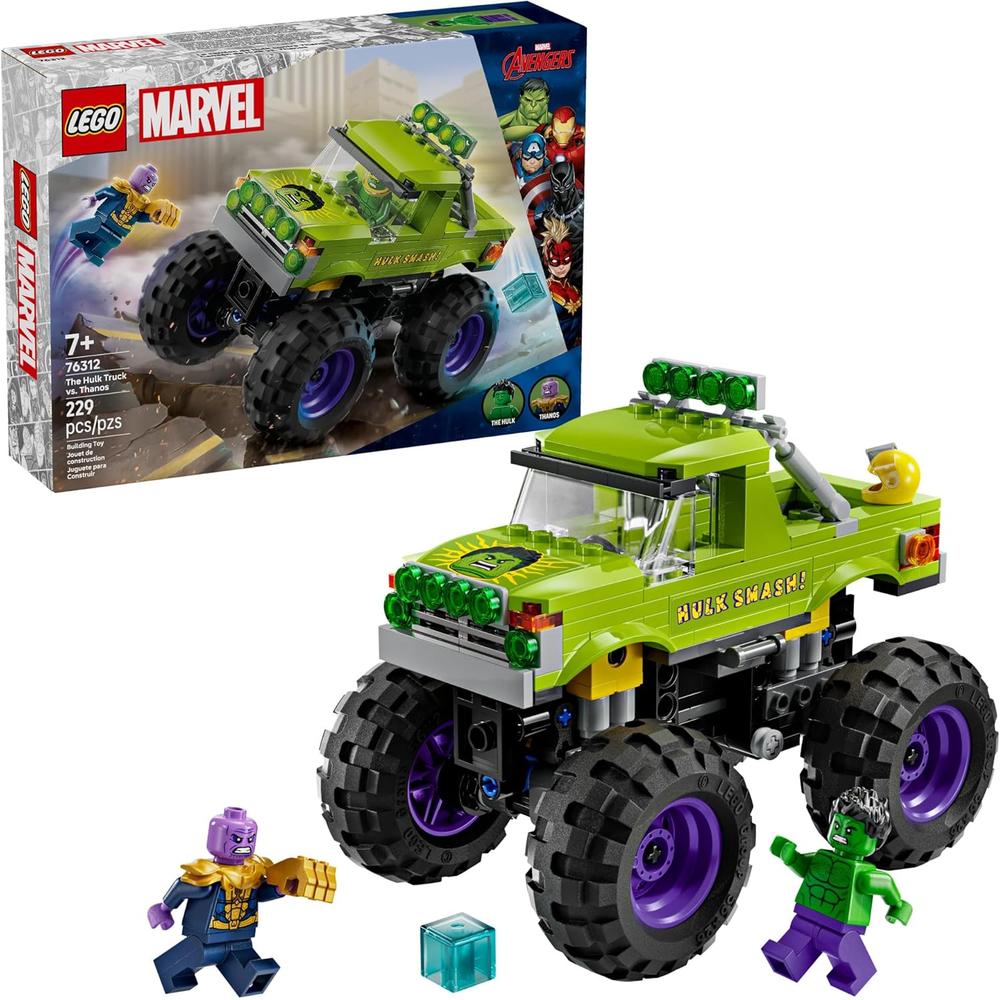 LEGO MARVEL HULK CAMIÓN VS THANOS, CAMIÓN MONSTRUO CON MINIFIGURAS - 1