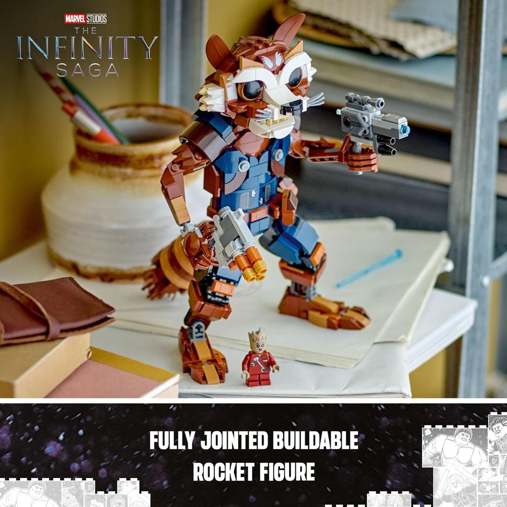 LEGO MARVEL ROCKET Y BABY GROOT, FIGURA DE ACCIÓN PARA JUGAR Y EXHIBIR - 2
