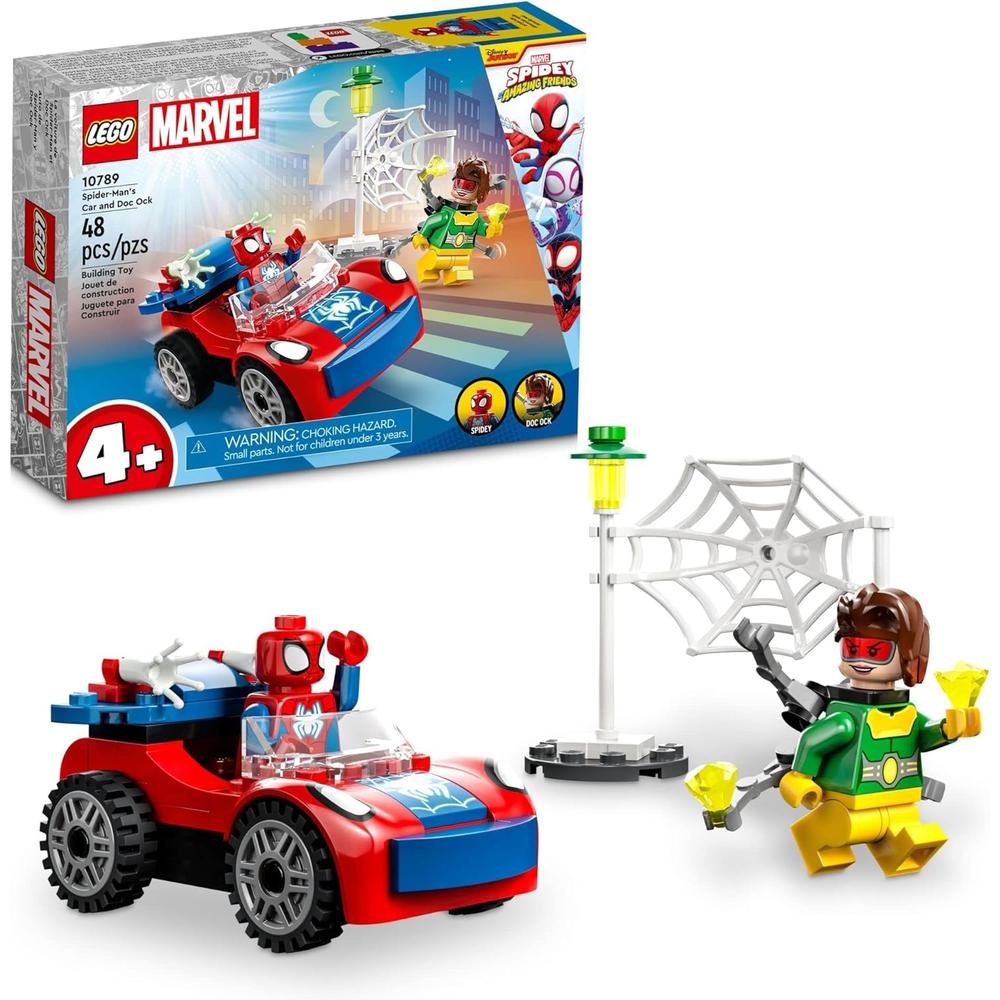 LEGO MARVEL COCHE DE SPIDER-MAN Y DOCTOR OCTOPUS SET CON PIEZAS LUMINOSAS - 1