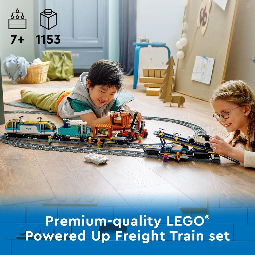 LEGO CITY TREN DE MERCANCÍAS JUGUETE CON CONTROL REMOTO Y 2 VAGONES ELÉCTRICOS - 2